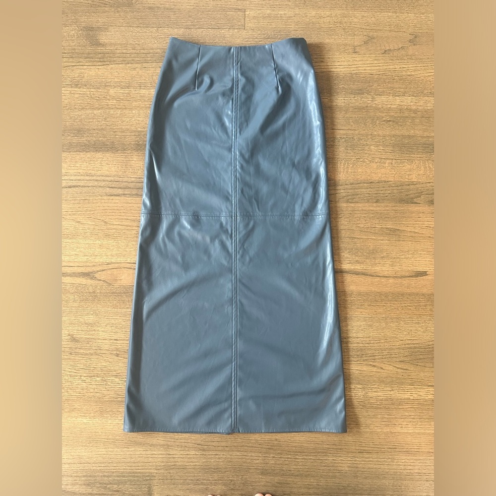 Mare Mare by Anthropologie Slate Faux Leather Maxi Skirt-Size Medium - Picture 9 of 11